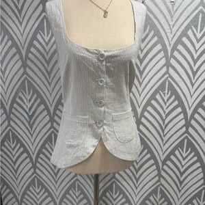 Princess Polly Spirito Linen Blended Striped Top